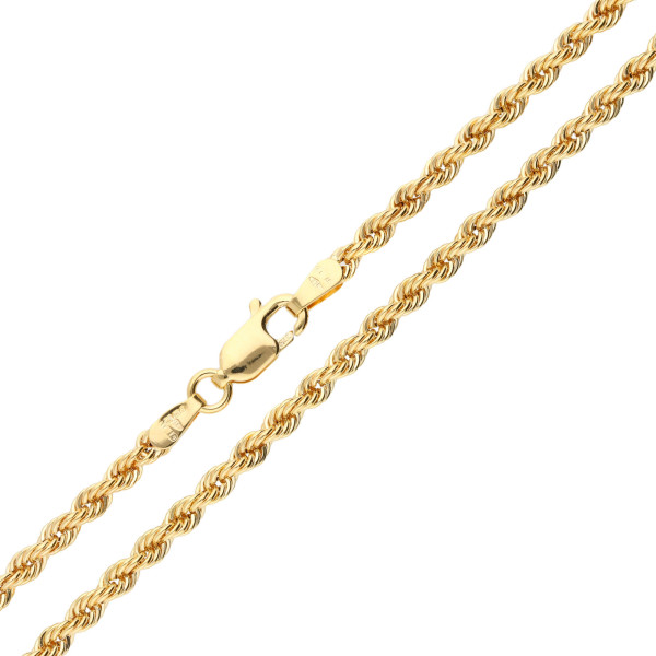 2.7mm 9ct Yellow Gold Hollow Rope Chain