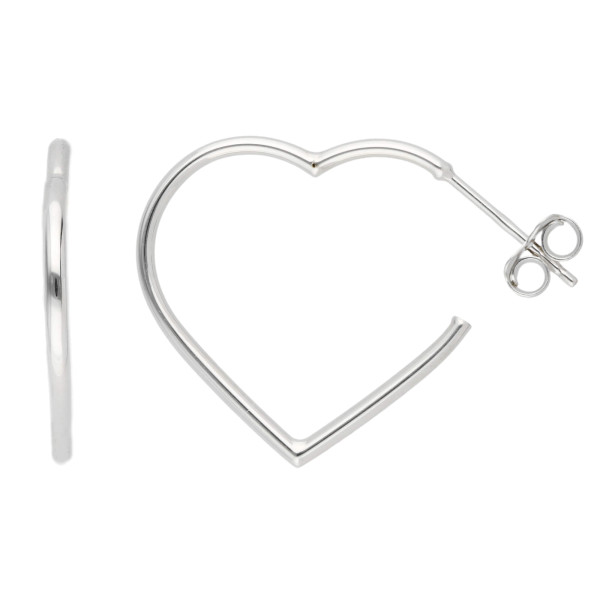 9ct White Gold Hoop Earrings