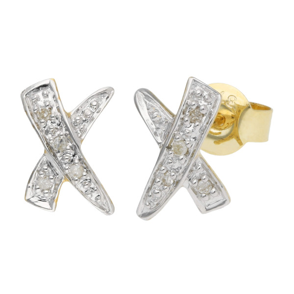 9ct Gold Diamond Stud Earrings