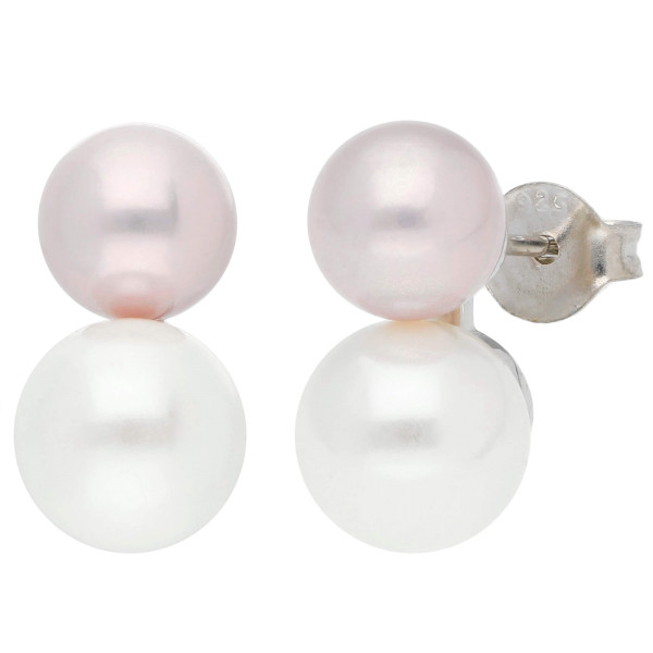 Sterling Silver Pearl- Shell Drop Earrings