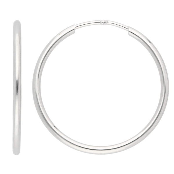 9ct White Gold Hoop Earrings