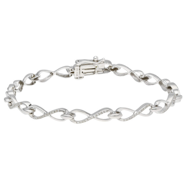9ct White Gold Diamond Bracelet