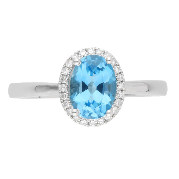 9ct White Gold 1.35ct Topaz Cluster Ring