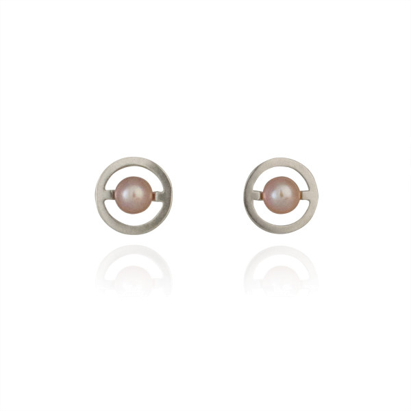 Sterling Silver Pearl Stud Earrings