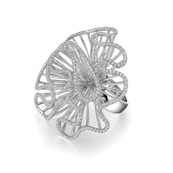 Sterling Silver Cubic Zirconia Cocktail Ring
