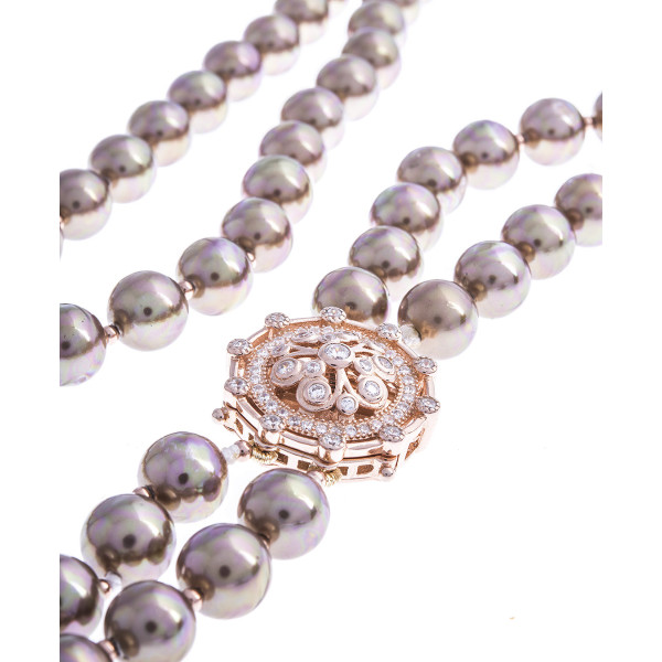 Rose Gold Plated Sterling Silver & Pearl Necklace