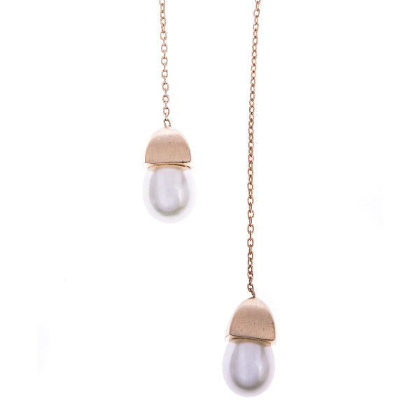 Gold Plated Sterling Silver & Pearl Necklace