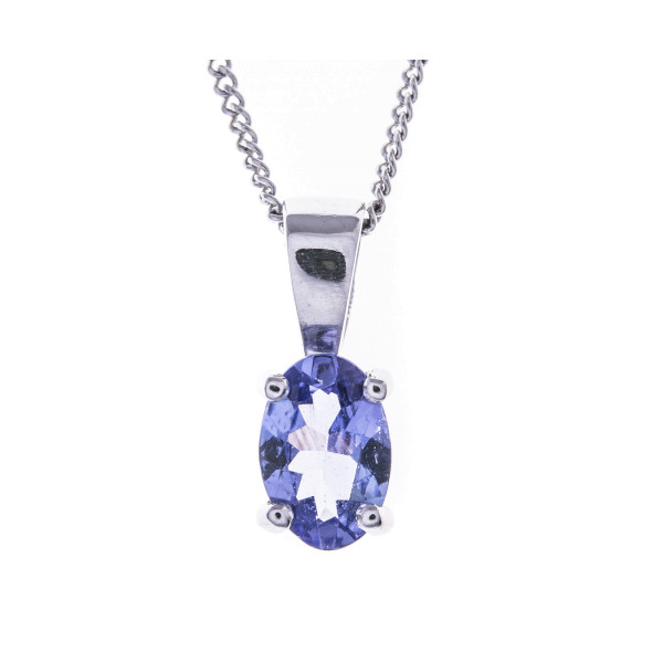 9ct White Gold 0.40ct Tanzanite Pendant