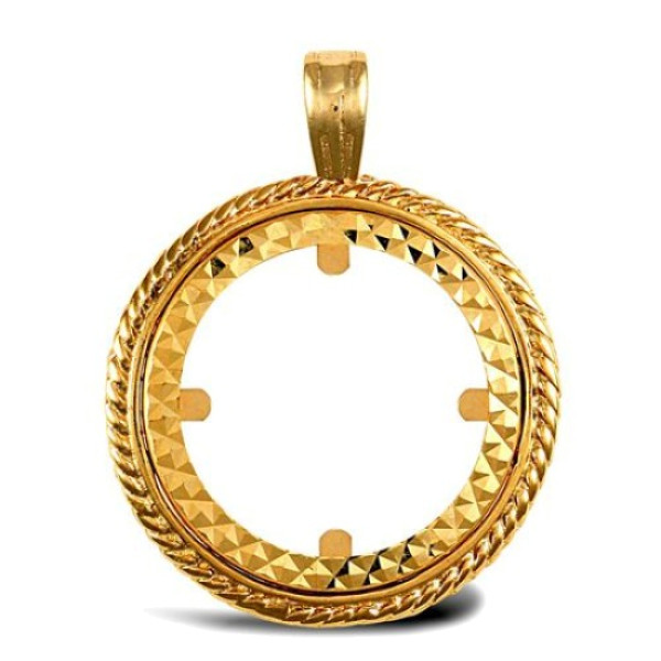9ct Yellow Gold Full Sovereign Coin Mount Pendant