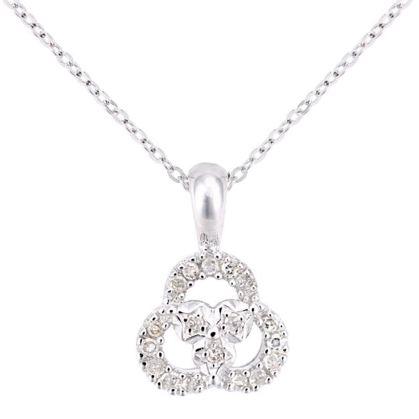 9ct White Gold & Diamond Pendant