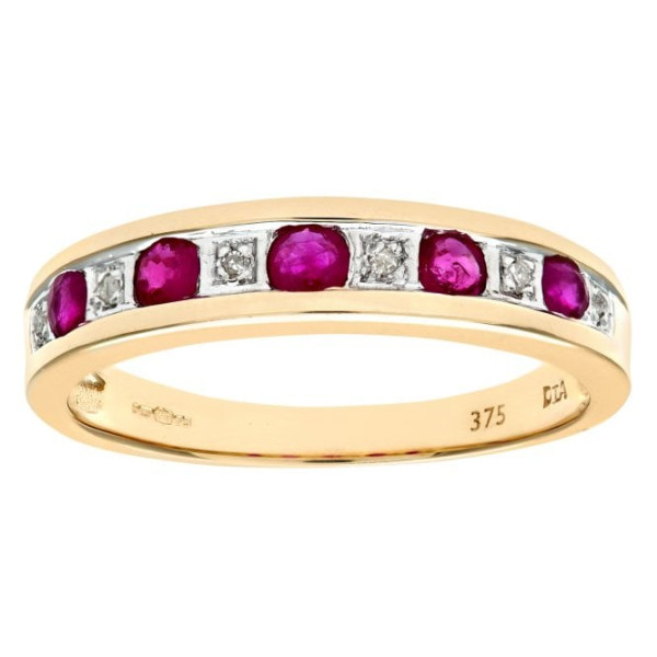 9ct Gold 0.35ct Ruby Half Eternity Ring
