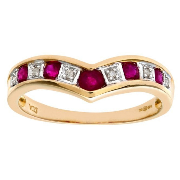 9ct Gold 0.35ct Ruby Half Eternity Ring