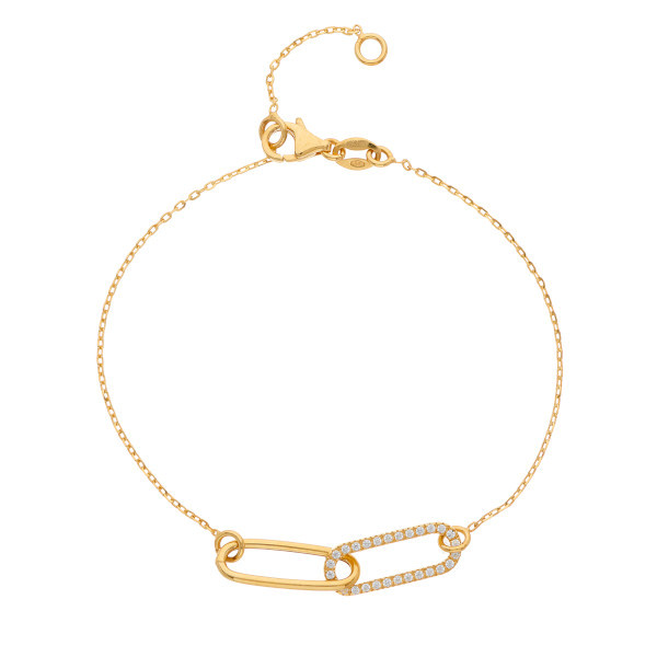 Cubic Zirconia & 9ct Yellow Gold Bracelet