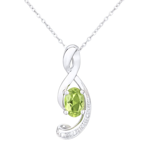 9ct White Gold 0.45ct Peridot Pendant