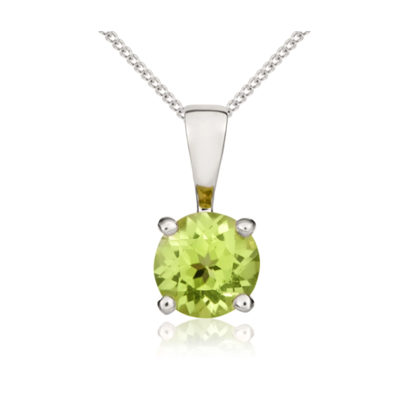 9ct White Gold 0.70ct Peridot Pendant
