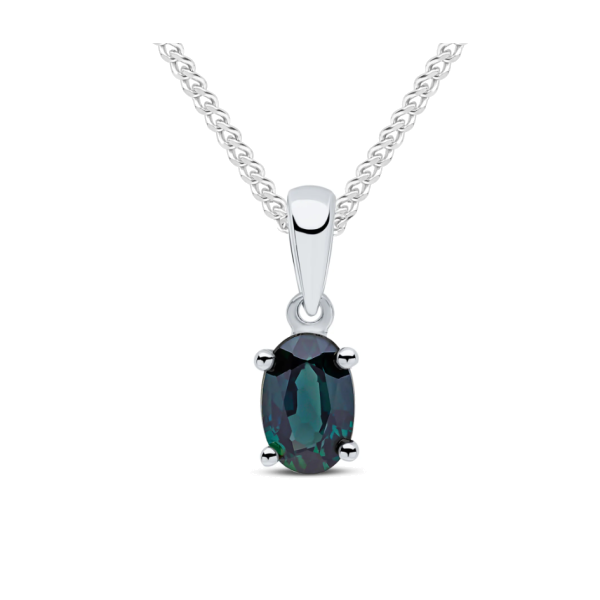 9ct White Gold 0.40ct Sapphire Pendant