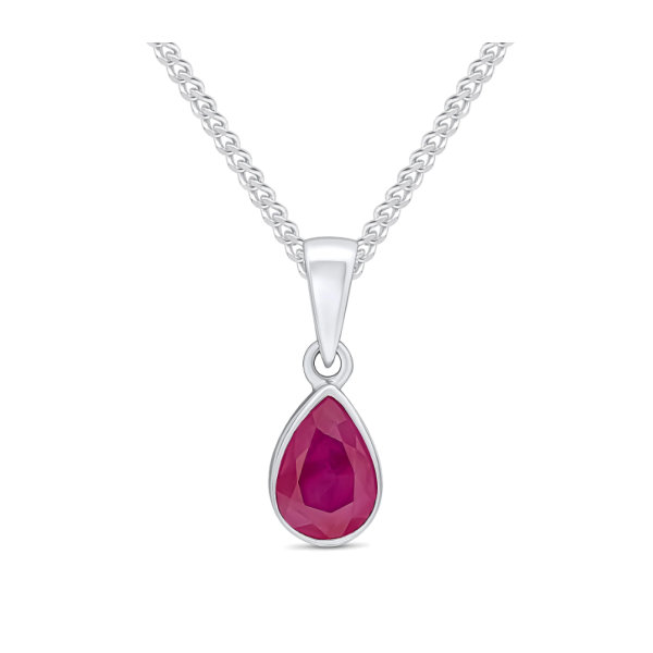 9ct White Gold 0.80ct Ruby Pendant