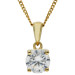9ct Yellow Gold 5mm Cubic Zirconia Solitaire Round Shape Pendant 