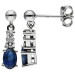9ct White Gold 6mm Sapphire & Diamond Drop Earrings
