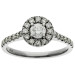 Platinum 0.31ct Diamond Halo Engagement Ring