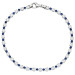Sterling Silver Blue & White Cubic Zirconia Tennis Bracelet 