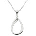 9ct White Gold Diamond Teardrop Pendant