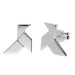 9ct White Gold Origami Bird Stud Earrings