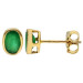 9ct Yellow Gold 6mm Emerald Solitaire Oval Shape Stud Earrings