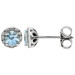9ct White Gold Aquamarine & Diamond Halo Stud Earrings
