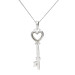 9ct White Gold Diamond Key Pendant