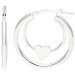 Sterling Silver Double Tube Heart Hoop Earrings