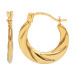 18ct Yellow Gold Twist Creole Hoop Earrings