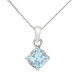 9ct White Gold 1.00ct Aquamarine Solitaire Pendant