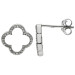 9ct White Gold Diamond Quatrefoil Stud Earrings