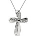 9ct White Gold Cubic Zirconia Twist Cross Pendant