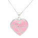 Sterling Silver Pink Enamel Love Heart Locket