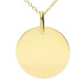 9ct Yellow Gold Round Plaque Necklace - Free Engraving
