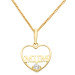 9ct Yellow Gold Cubic Zirconia Mum Heart Pendant