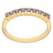 9ct Yellow Gold Tanzanite Half Eternity Ring