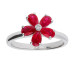 9ct White Gold 1.10ct Ruby & Diamond Flower Cluster Ring