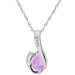 9ct White Gold Amethyst & Diamond Curl Pendant Necklace