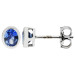 18ct White Gold 5mm Sapphire Solitaire Oval Shape Stud Earrings