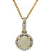 9ct Yellow Gold Diamond & Opal Pendant
