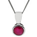 9ct White Gold 5mm Round Ruby Solitaire Pendant