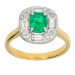 18ct Gold 0.70ct Emerald & 0.30ct Diamond Cluster Ring