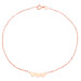 9ct Rose Gold Heart Twist Curb Chain Anklet