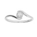 9ct White Gold 0.10ct Diamond Cluster Crossover Ring