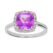 9ct White Gold Amethyst & Diamond Halo Ring