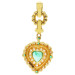 18ct Yellow Gold Diamond & Emerald Heart Pendant