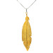 Sterling Silver & Yellow Gold Plated Large Feather Pendant